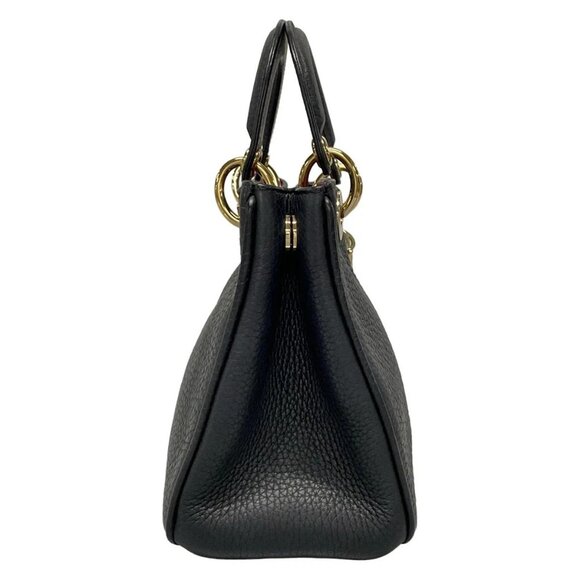 Auth DIOR/ChristianDior Diorissimo Black Pink Leather Tote Bag - Picture 2 of 16